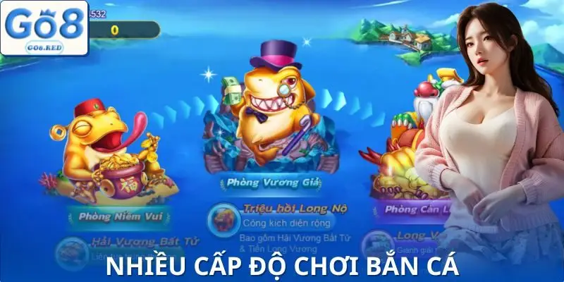 Các sảnh chơi đa cấp độ từ tân binh đến đại cao thủ